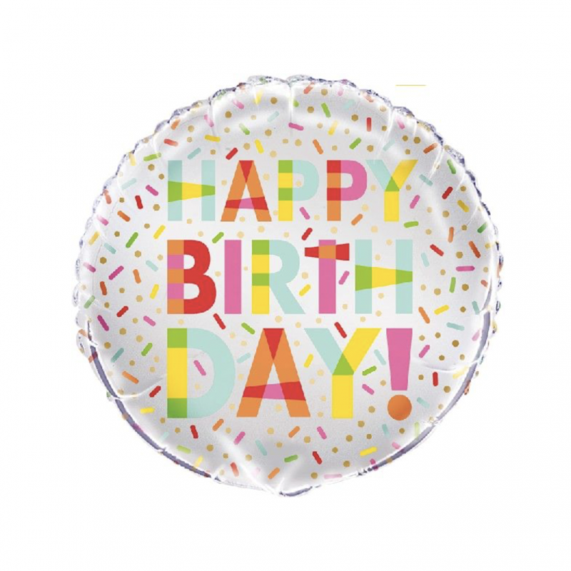 Balão Happy Birthday Sprinkles