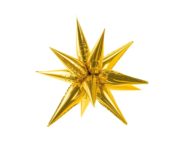 Balão Estrela Pontiaguda 3D Dourado