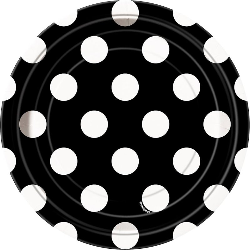 Pratos Pequenos Bolinhas Preto