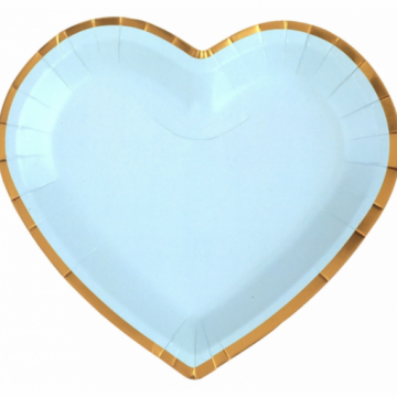Pratos Coração Azul com Rebordo