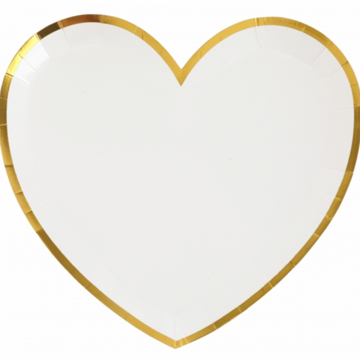 Pratos Coração Branco com Rebordo