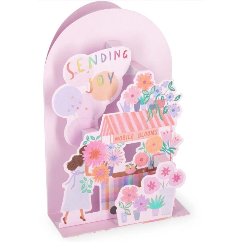 Postal Pop-Up Carro de Flores