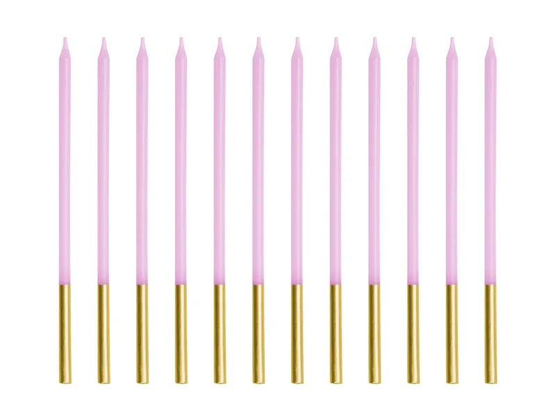 12 Velas Violeta e Dourado