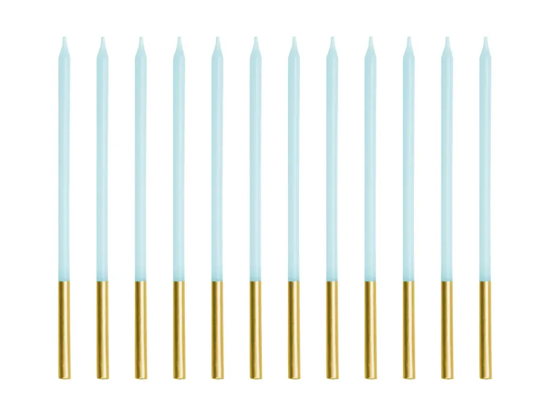 12 Velas Azul e Dourado