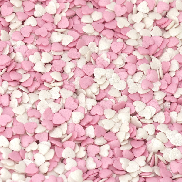 Sprinkles Corações Médios Rosa e Branco 55g