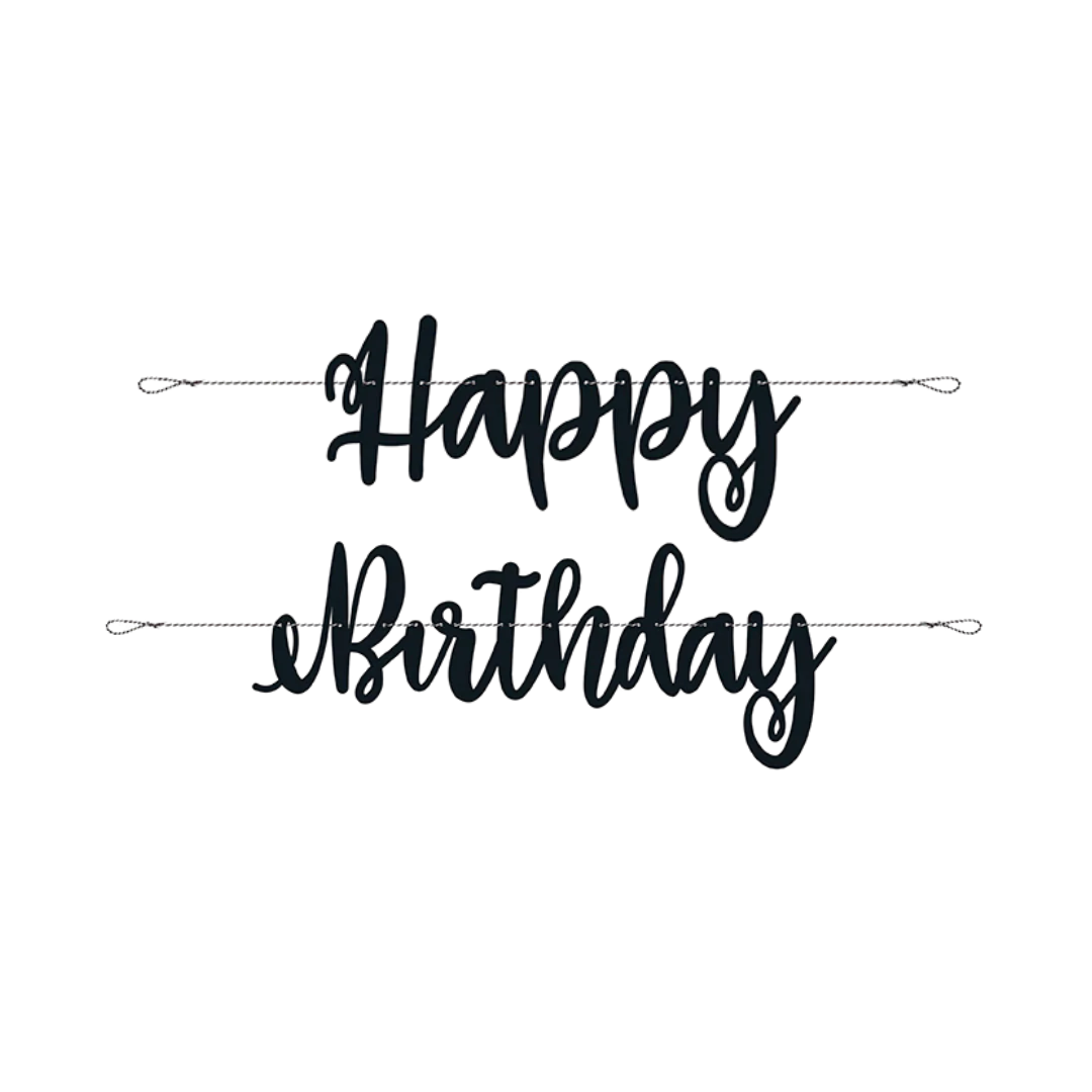 Faixa Happy Birthday Preto