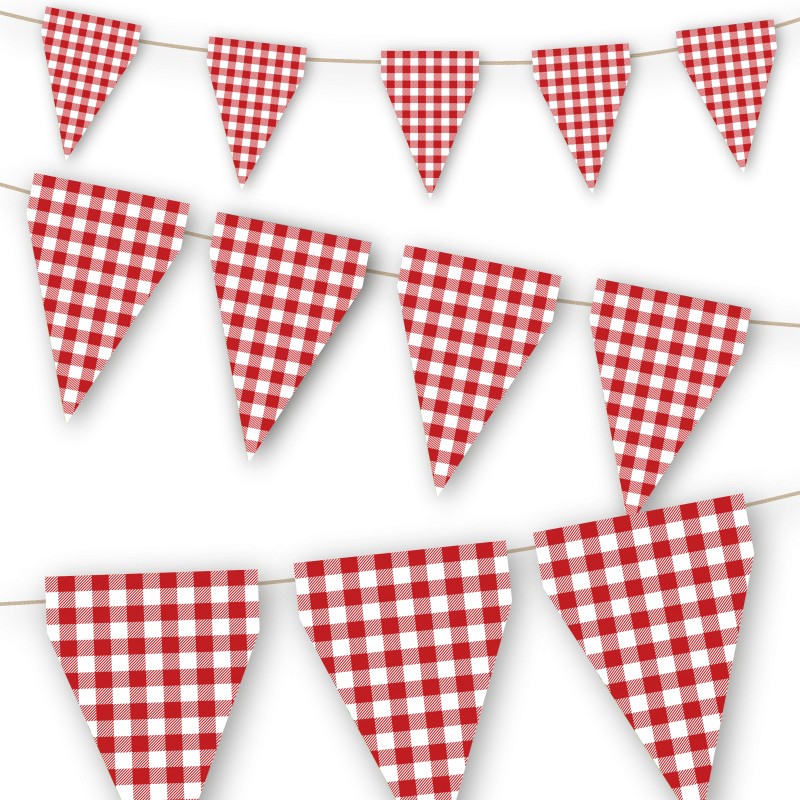 Bandeirolas Xadrez Vermelho