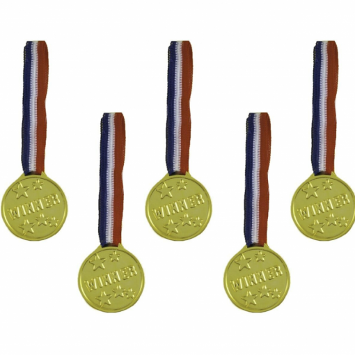 5 Medalhas Plástico