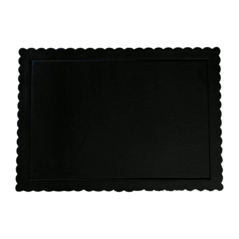 Bandeja Rendada Rectangular Preto 25cm x 35cm