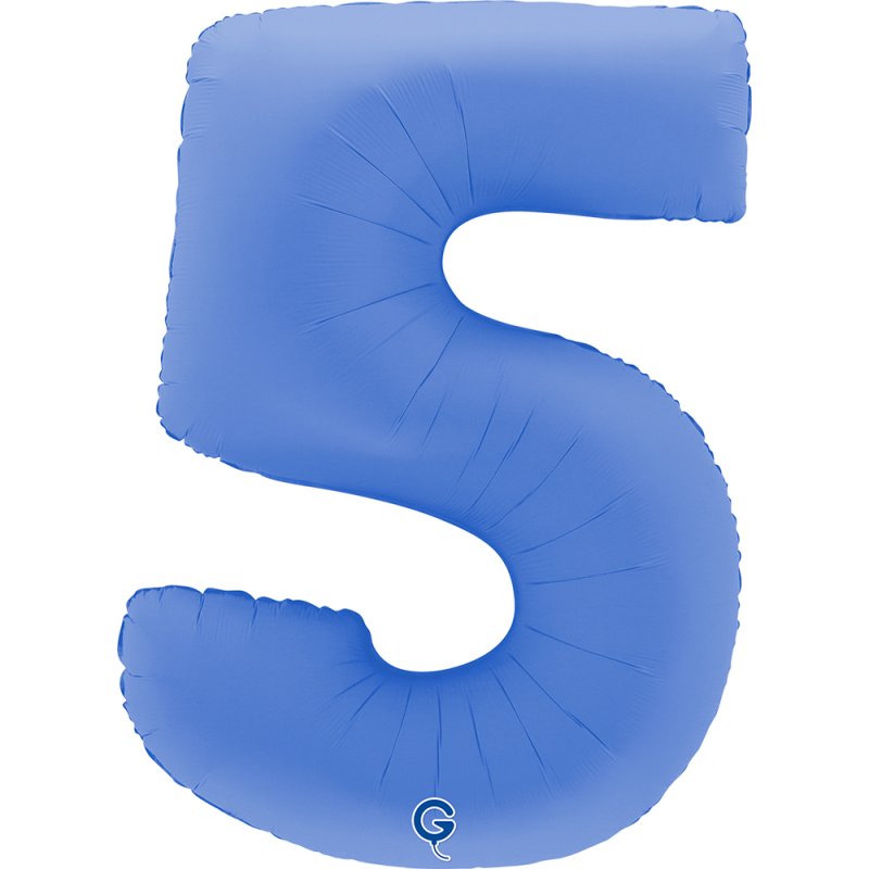 Balão Número 5 Azul Lótus Matte