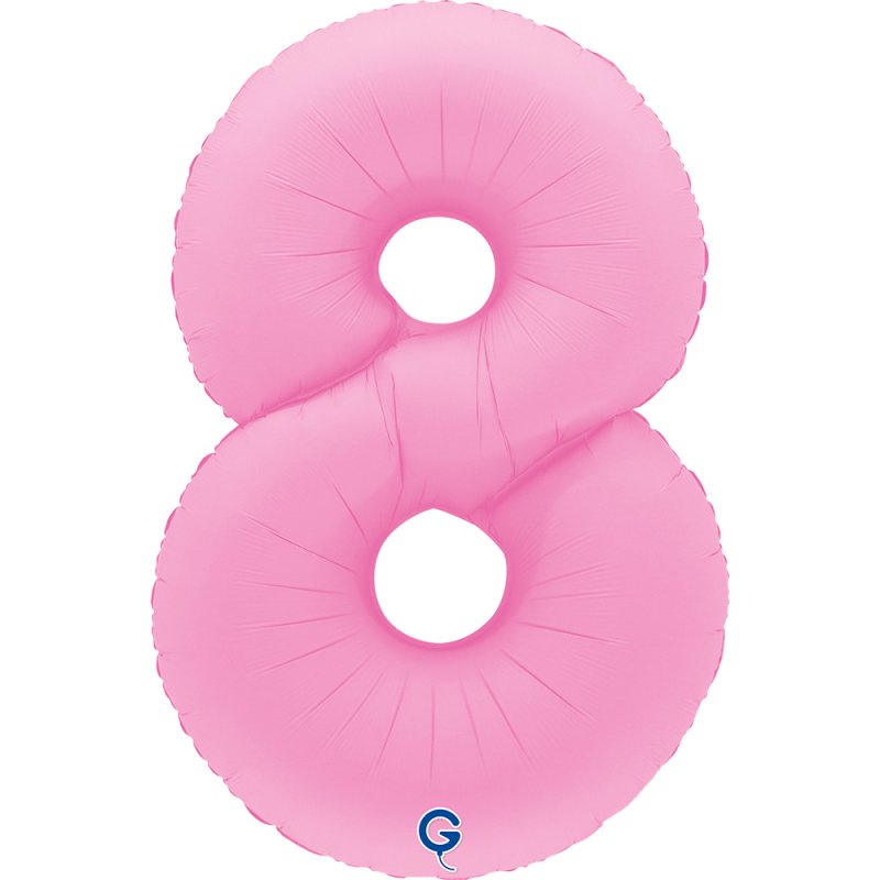Balão Número 8 Rosa Sakura Matte
