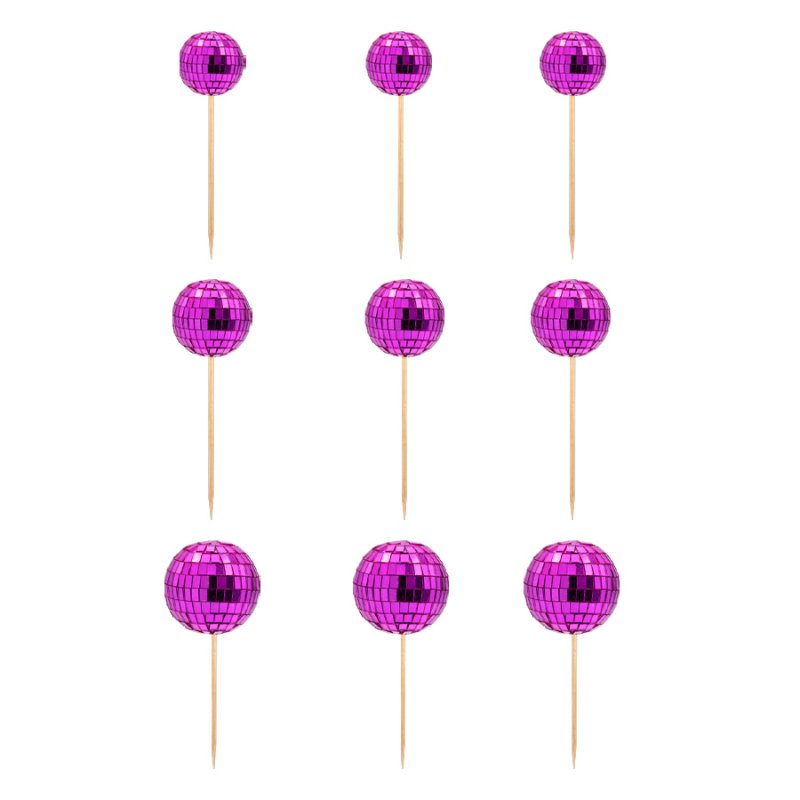 9 Esferas Decorativas Espelhadas Rosa Escuro