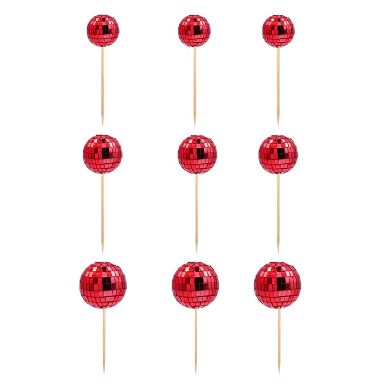 9 Esferas Decorativas Espelhadas Vermelho