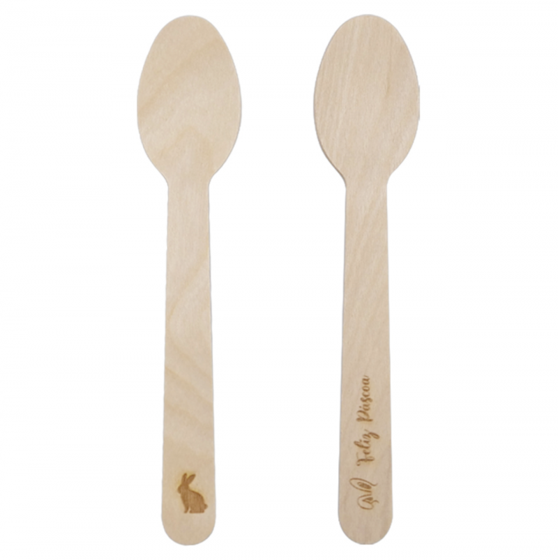 4 Colheres de Madeira Páscoa
