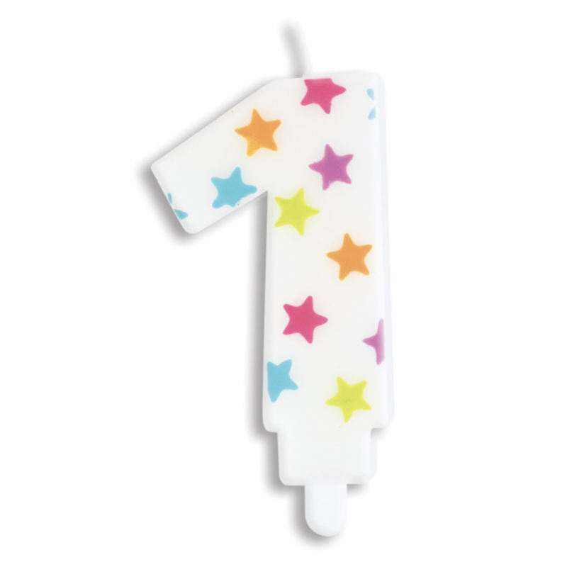 Vela Estrelas Coloridas Número 1