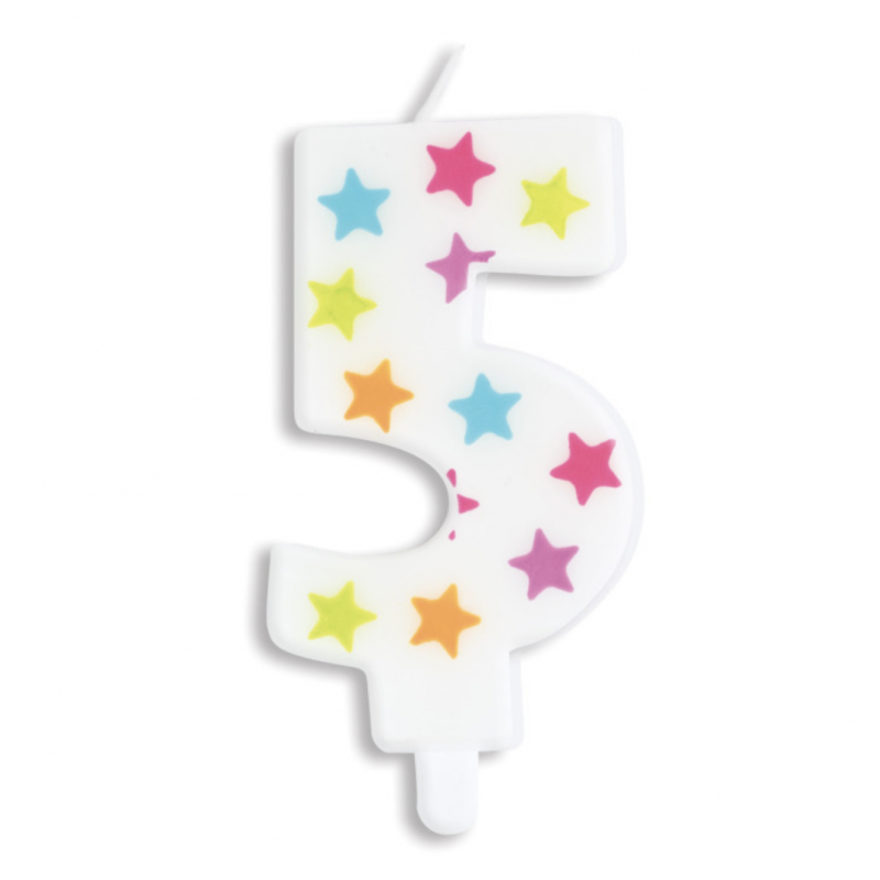 Vela Estrelas Coloridas Número 5