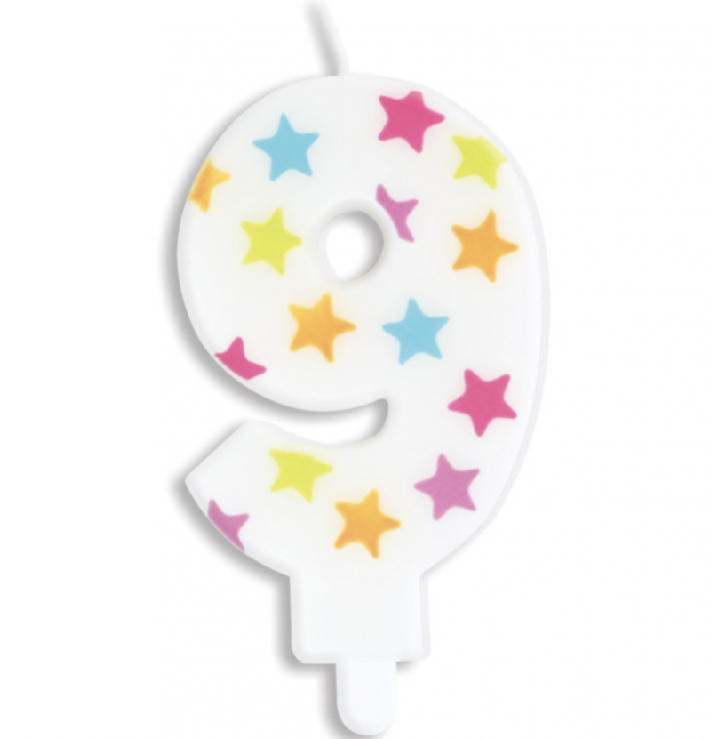 Vela Estrelas Coloridas Número 9