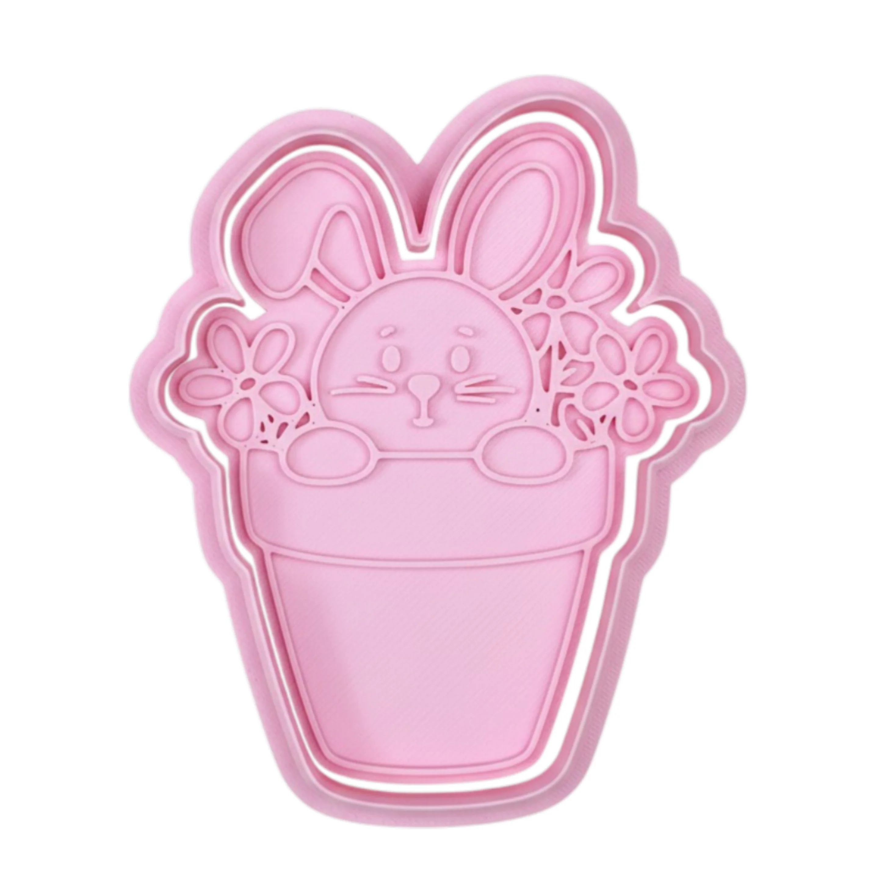 Cortador Coelho no Vaso com Flores