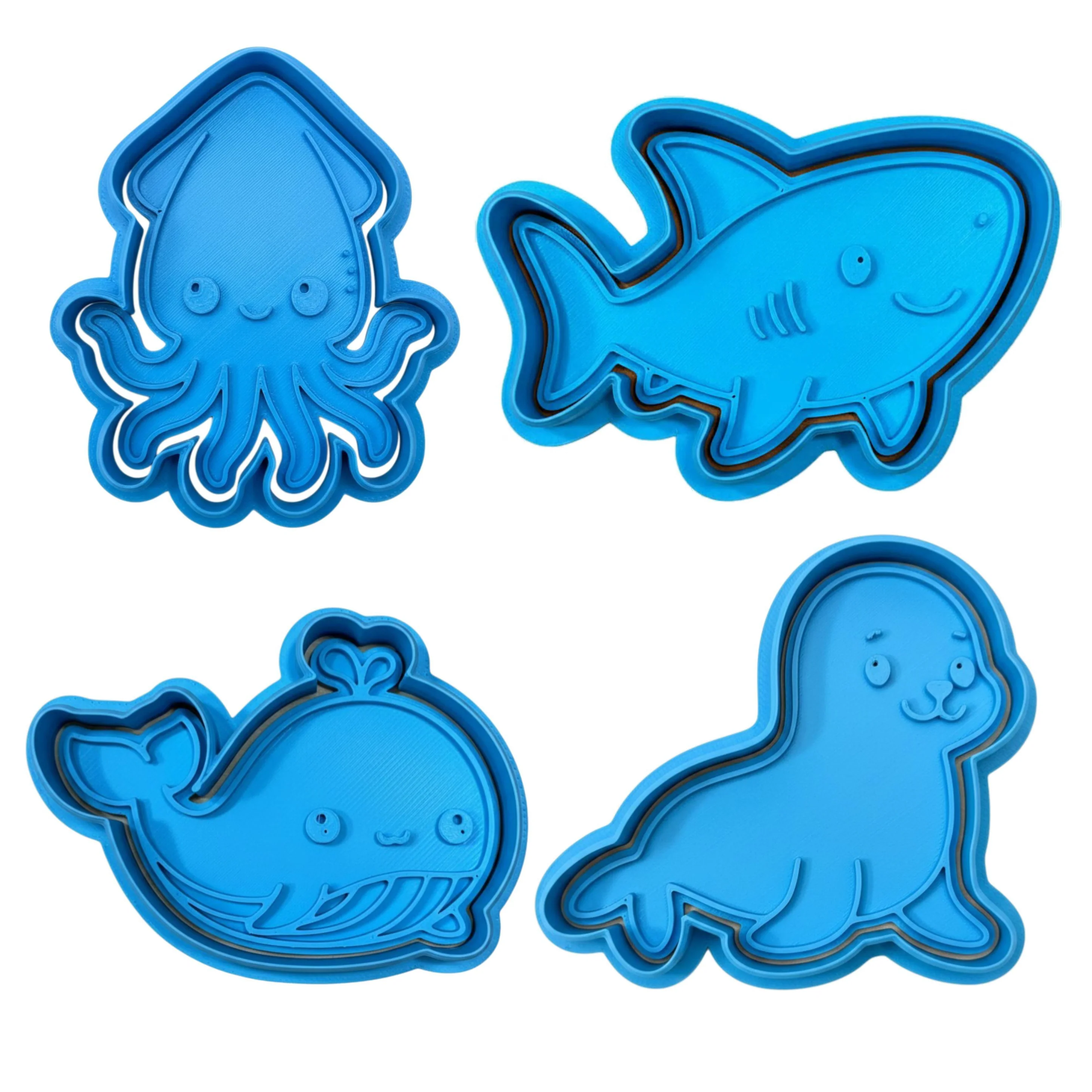 4 Mini Cortadores Animais do Mar