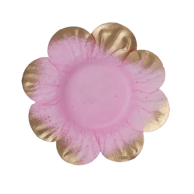 40 Forminhas Cerejeira Rosa Bebé Metálico