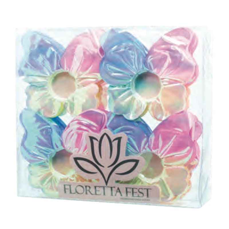 24 Forminhas Borboleta Algodão Doce Nacarado