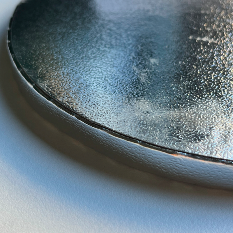 Base Redonda Alta 20cm Prata