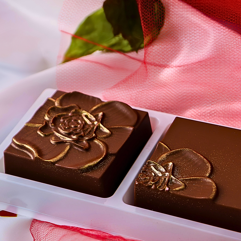 Forma Especial 3 Partes - Pão de Mel Quadrado Floral