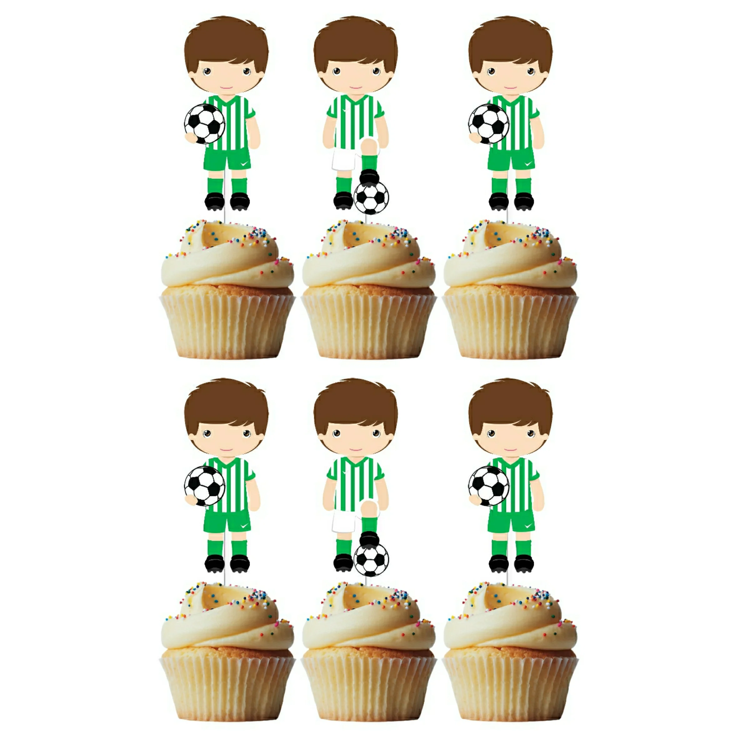 6 Mini Picks Jogadores Futebol Verde