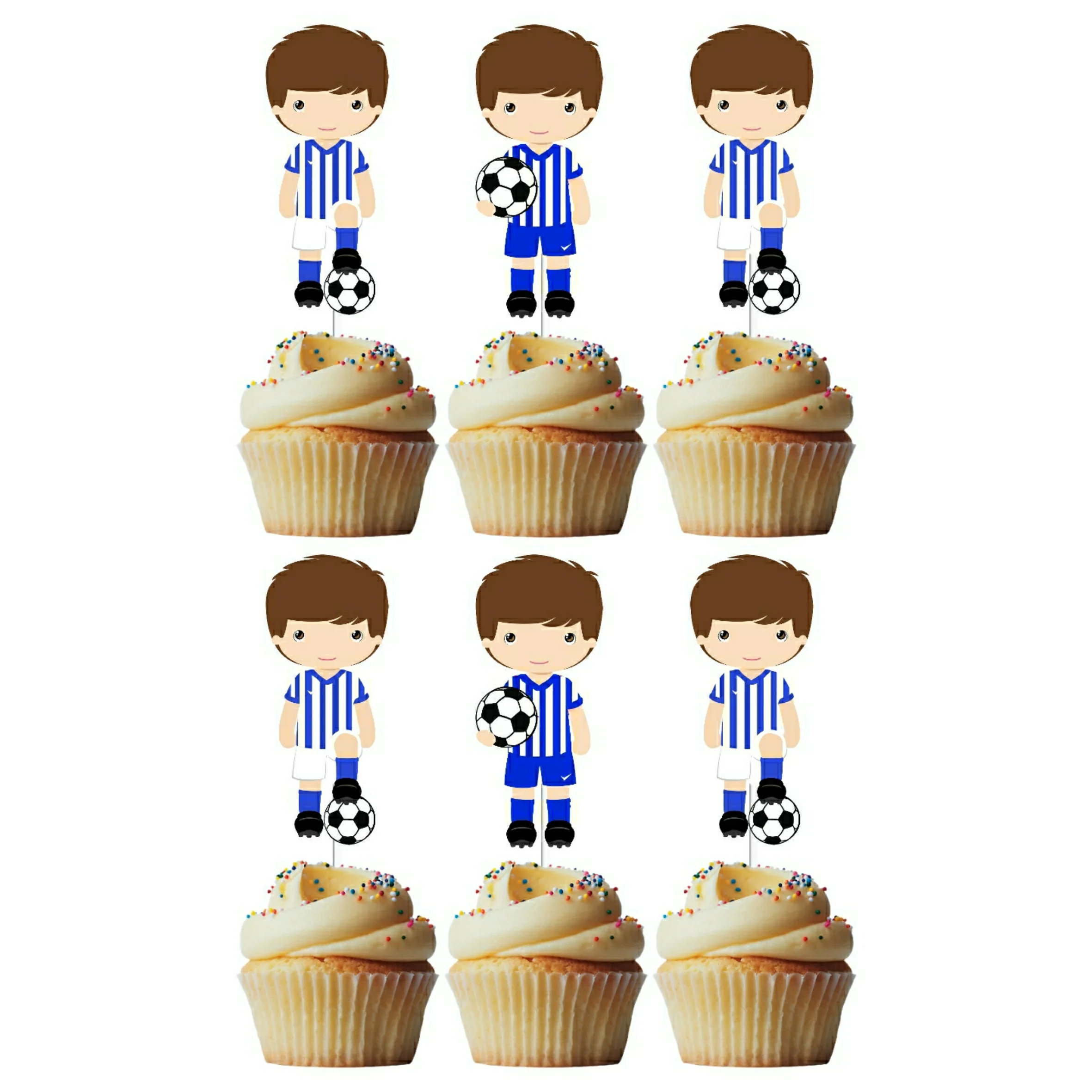 6 Mini Picks Jogadores Futebol Azul