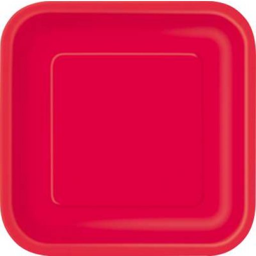 16 Pratos Quadrados Pequenos Vermelho
