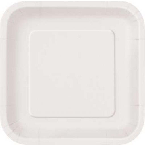 16 Pratos Quadrados Pequenos Branco