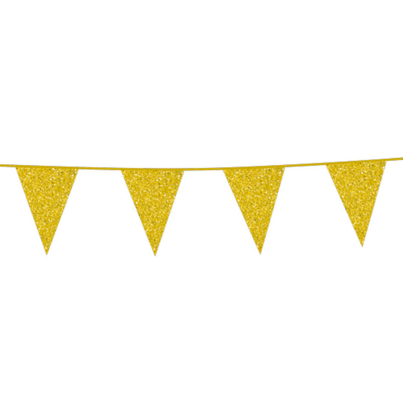 Bandeirolas Glitter 6m Ouro