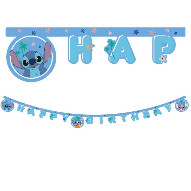 Faixa Happy Birthday Stitch