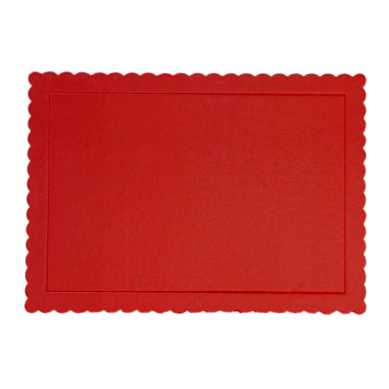 Bandeja Rendada Rectangular 30 x 25cm Vermelho