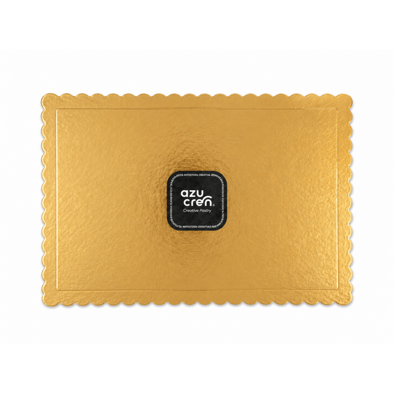 Bandeja Rendada Rectangular Ouro 45cm x 55cm