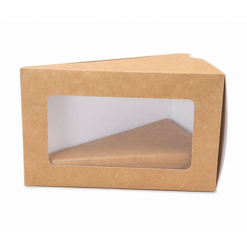 Caixa para Fatia de Bolo Kraft com Janela