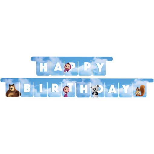 Faixa Happy Birthday Masha e o Urso