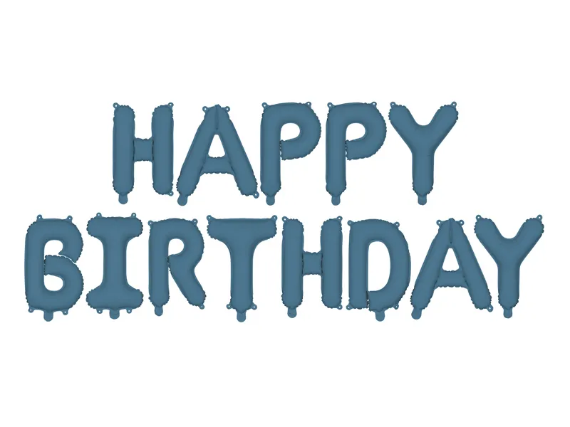 Faixa Balões Happy Birthday Azul Navy