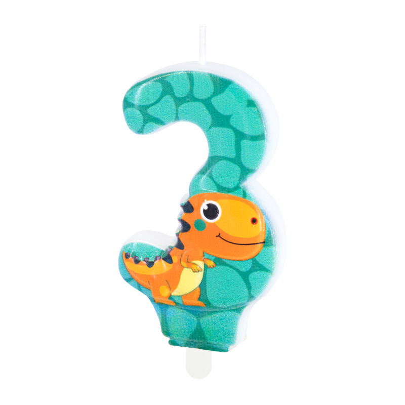 Vela Dinossauro Número 3