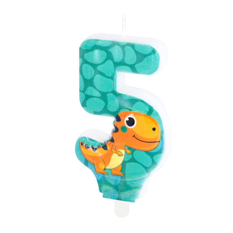 Vela Dinossauro Número 5
