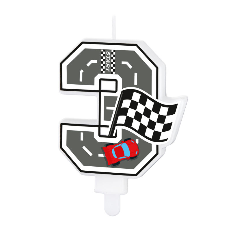 Vela Carro Corrida Número 3