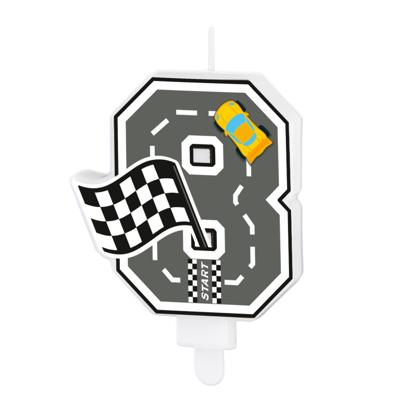 Vela Carro Corrida Número 8