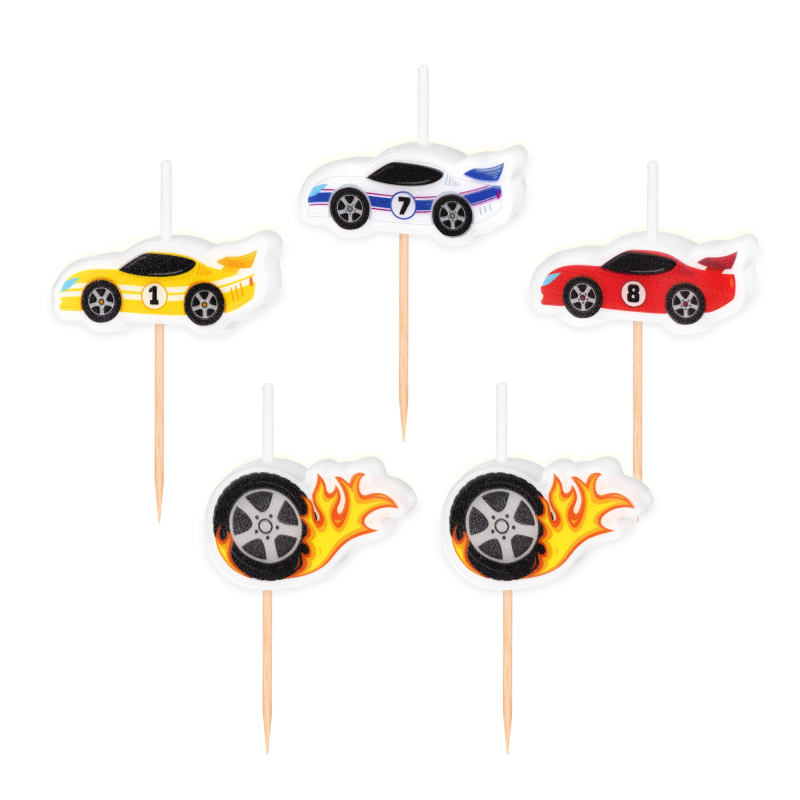 5 Velas Carros de Corrida