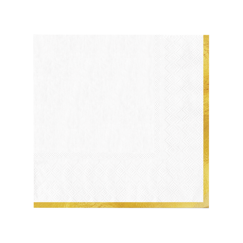 Guardanapos Branco e Dourado