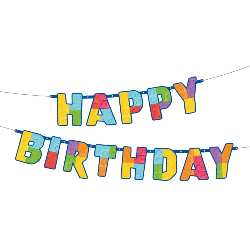 Faixa Happy Birthday Lego