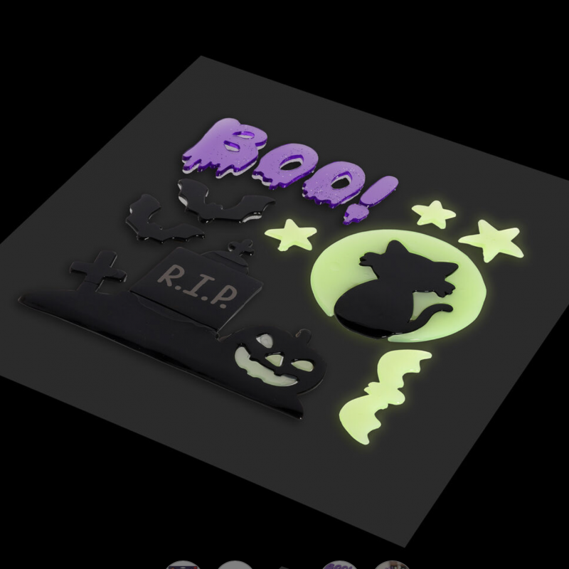 Autocolantes de Gel para Vidro Brilha no Escuro Halloween