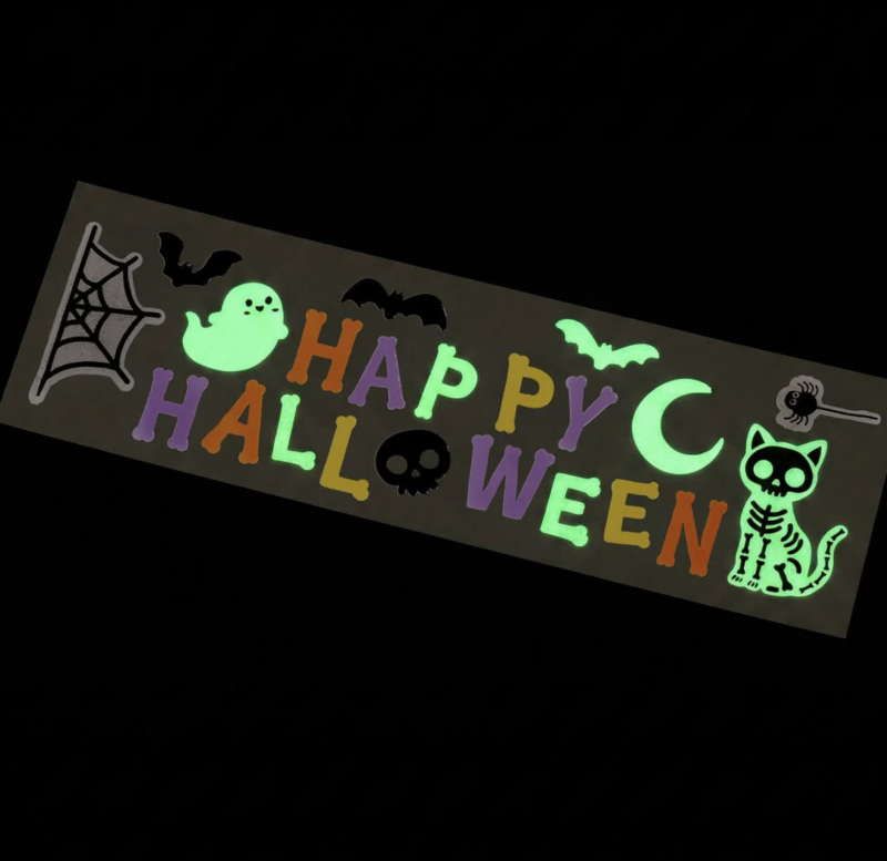 Autocolantes de Gel para Vidro Brilha no Escuro Halloween