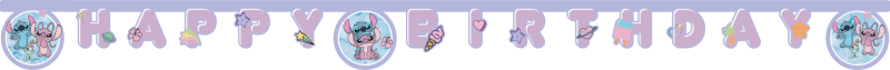 Faixa Happy Birthday Stitch e Angel