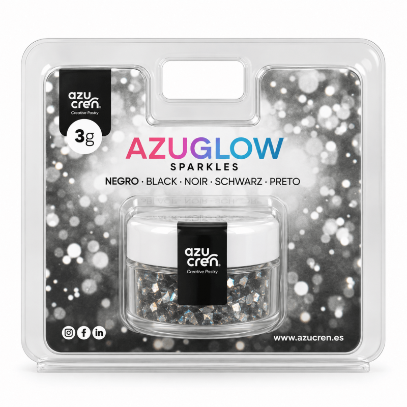 Flocos de Glitter Azuglow Sparkle Preto