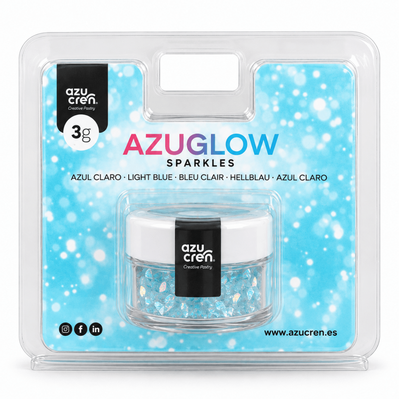 Flocos de Glitter Azuglow Sparkle Azul Claro